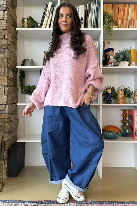 Big Softie Funnel Grunge Knit Blossom 